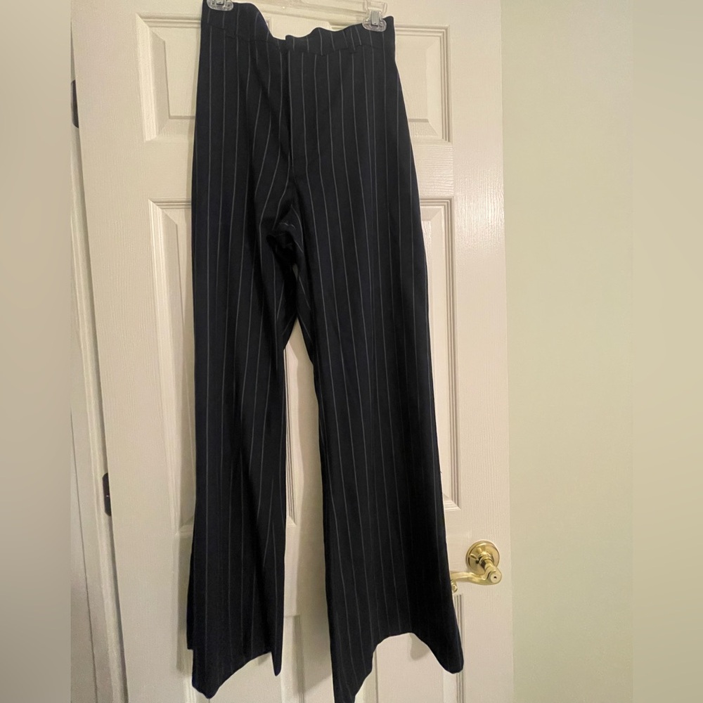 Free People Wide-leg Pinstripe Trousers